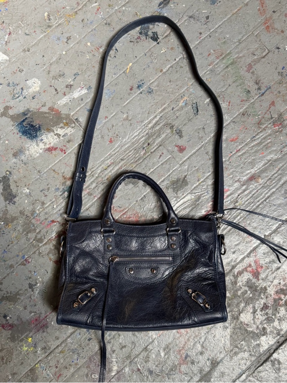 Balenciaga Small Navy Blue City Bag - Picture 6 of 6